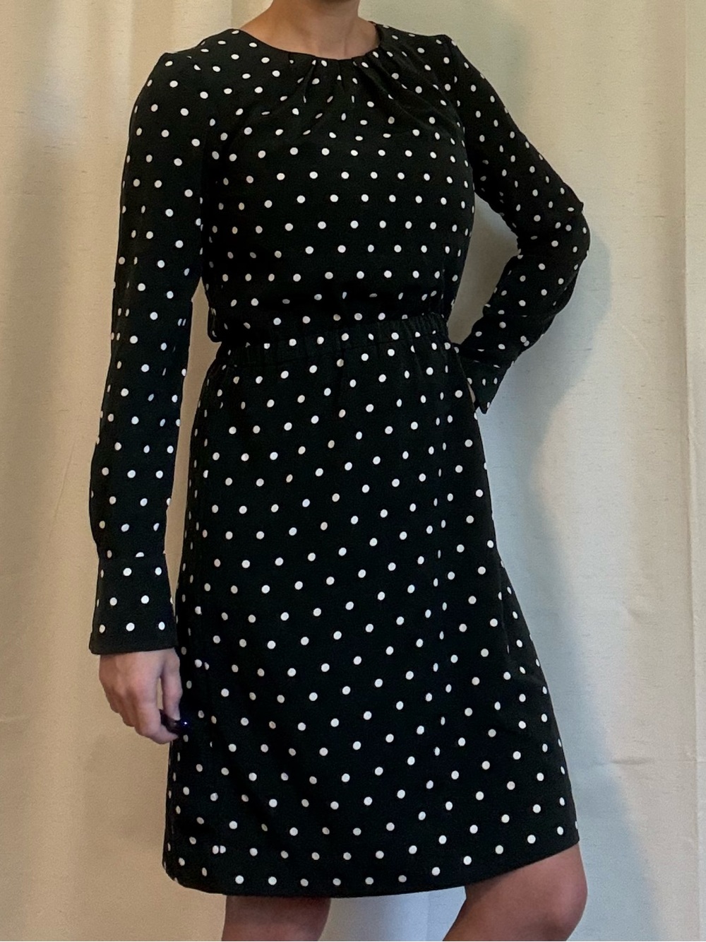 H&M Dark Green Polka-Dot Dress